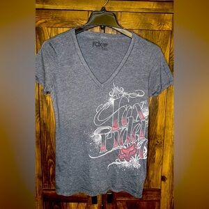 Fox Y2K Gray Logo T-Shirt